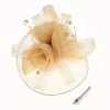 1 piece of women's floral feather handicrafts, tea party charm, birthday horse race, wedding hat, Derby hat, church hat Item Picture